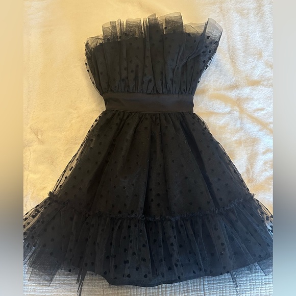 Strapless neckline tulle velvet hearts with ruffles ERAS TOUR REPUTATION - Picture 2 of 5